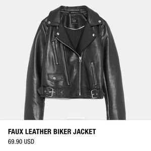 Zara Faux Leather Jacket, new with tags!